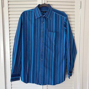Paul Smith men's Signature Stripe buttondown shirt vertical blue 16 41